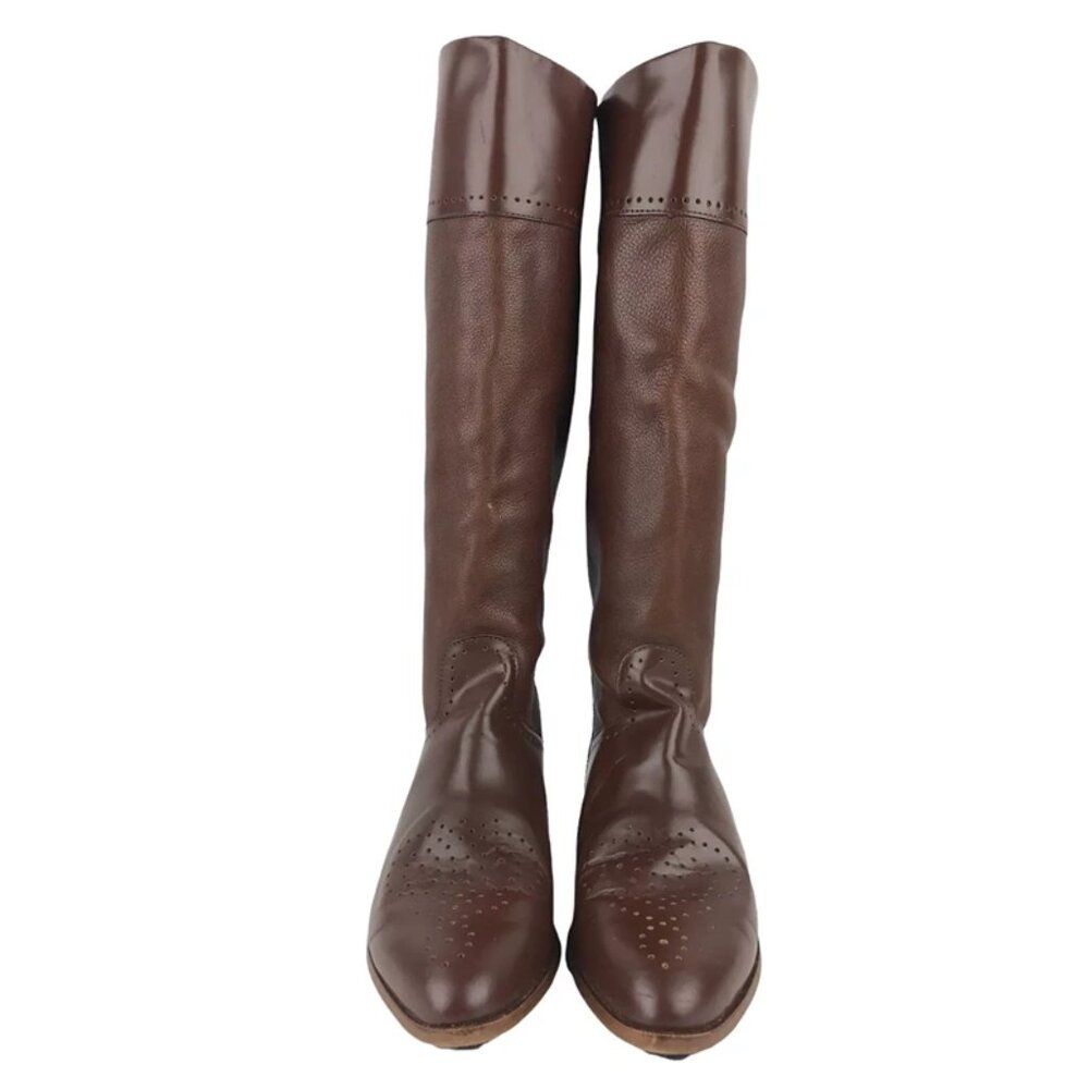 Maine Woods Womens Whip Brown Knee High Almond Toe Western Boots Size Us 7‎ - Picture 3 of 9